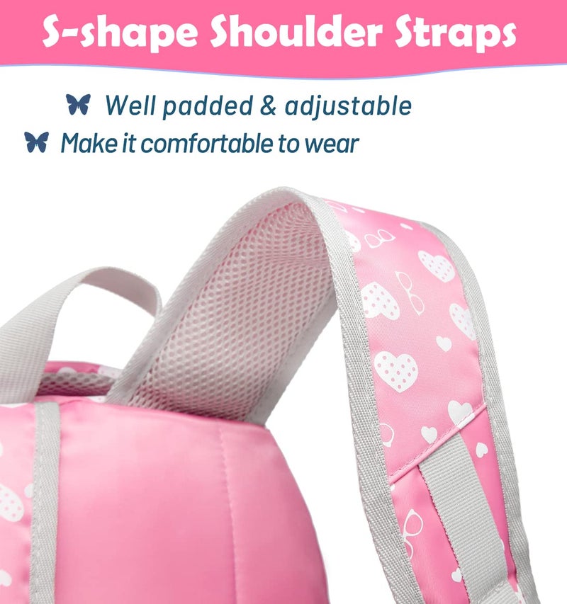 BLUEFAIRY Kids Backpacks for Girls Elementary Primary Middle School Bookbag 17 Inch for Girls Backpacks Ages 6-8 School Bag Mochilas Escolares Para NiÃƒÂ±as Heart Print Pink - Image 5